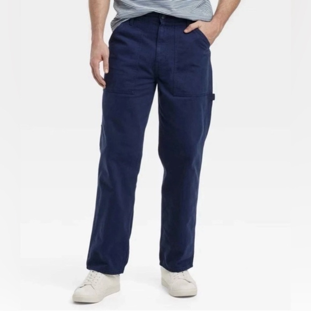 Goodfellow & Co Men's Navy Relaxed Straight Utility Pants
